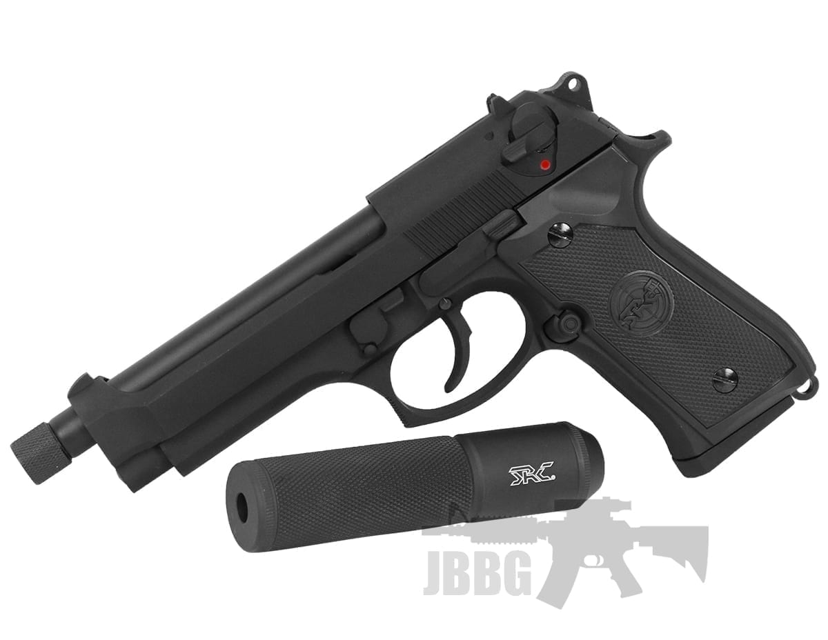 SR92 Gas Airsoft Pistol with Silencer Just BB Guns