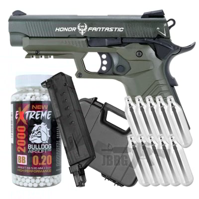 Bundle Offer HG172 TAC 1911 Co2 Pistol Green q1