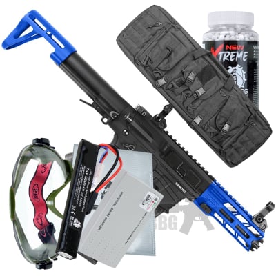 Bundle Offer Nemesis X9 PDW SMG AEG Airsoft Gun Classic Army Set Blue 222222