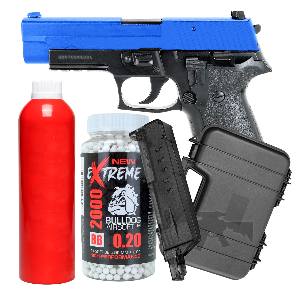 HG175 P226 Gas Airsoft Full Metal Pistol Bundle Set Offer ff6