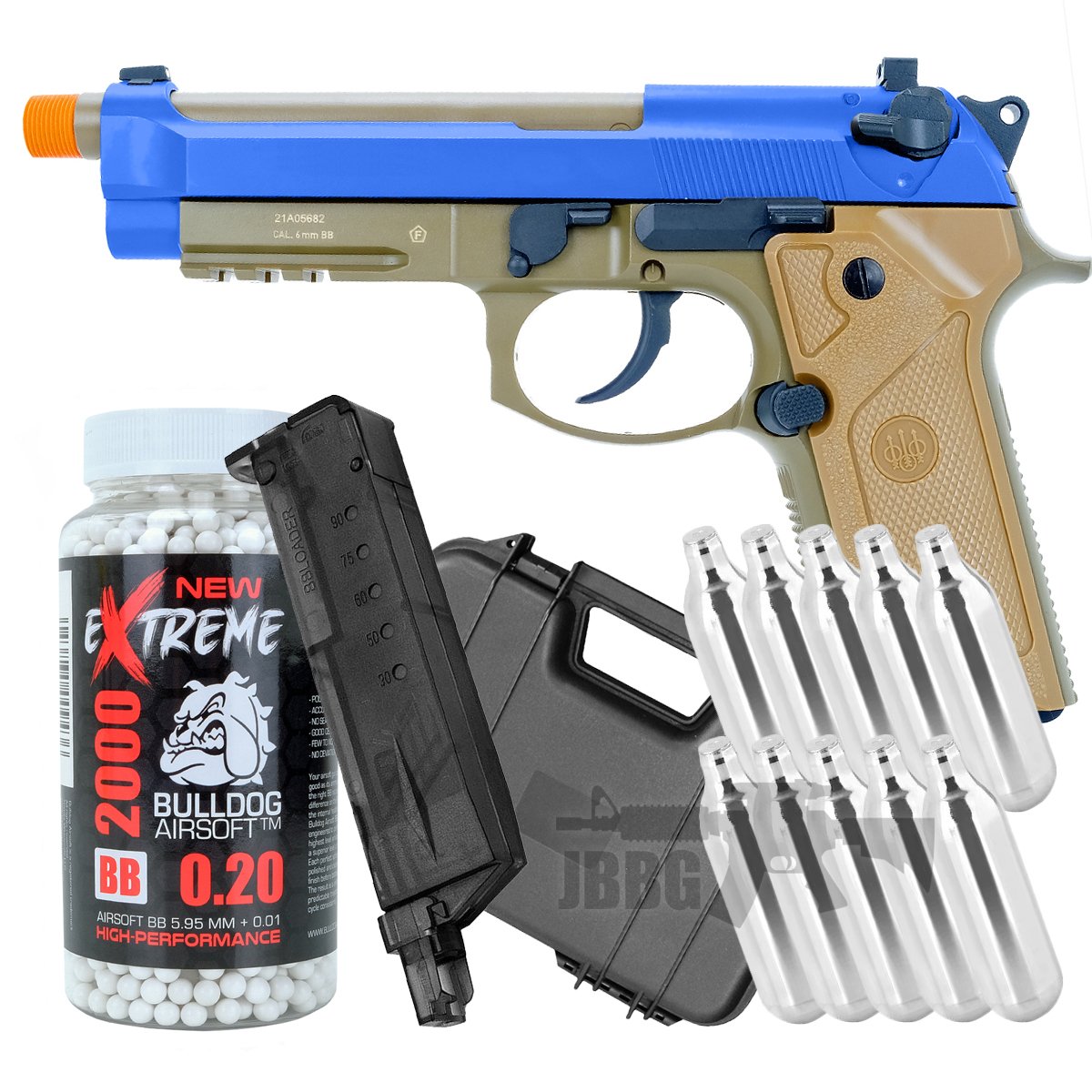 Beretta M9A3 CO2 Airsoft Blowback Pistol Full Auto Bundle Offer 111000
