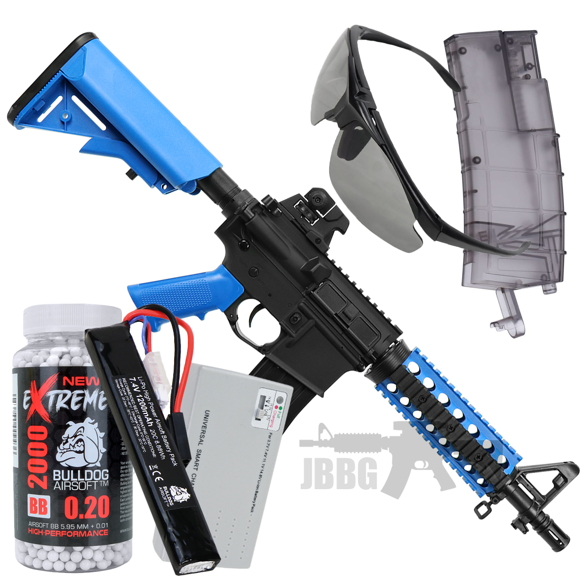 Bundle Offer Bulldog M4PI RIS CQB Airsoft Gun Set c55