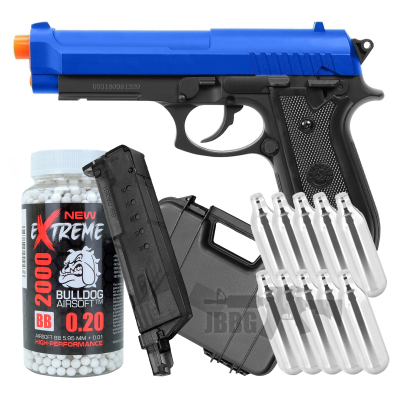 Bundle Offer PT92 CO2 Airsoft Pistol Blue ddd