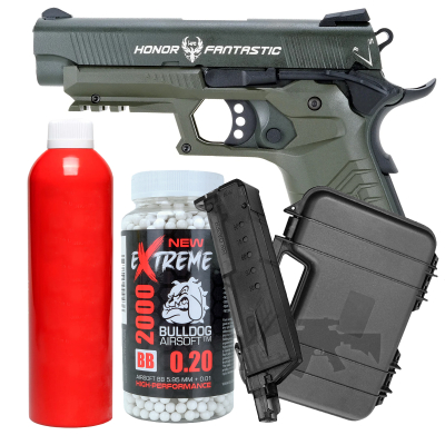 Bundle Offer HG172 TAC 1911 Gas Pistol Green gg67