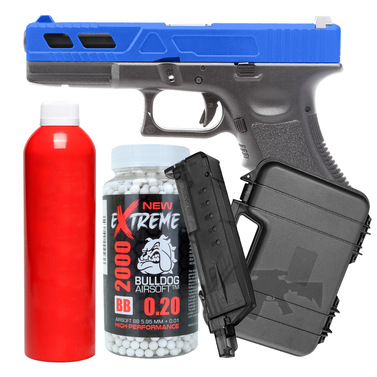 King Arms Custom 3 Airsoft Pistol BK3 Bundle Set Offer 1
