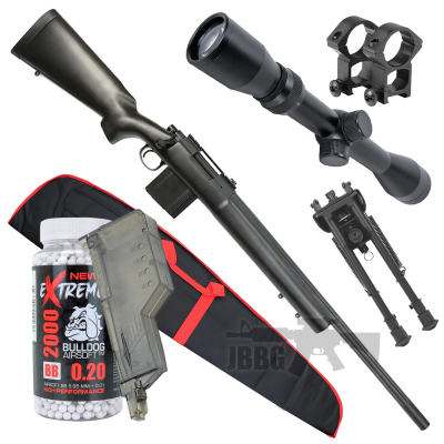 Bundle Offer Airsoft Sniper Rifle King Arms M700 Special Offer Black 000