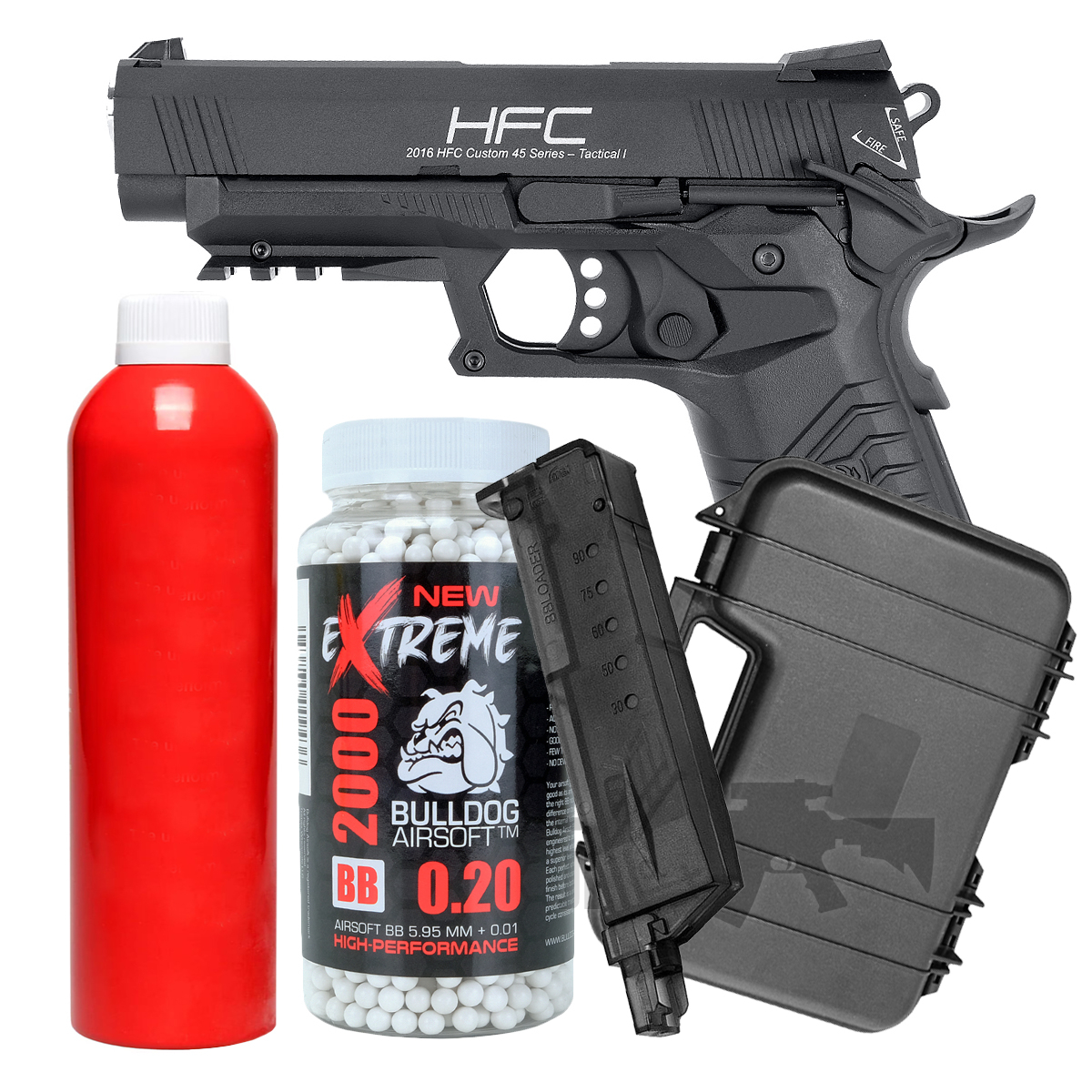 Bundle Offer HG171B TAC 1911 Gas Pistol Black gt
