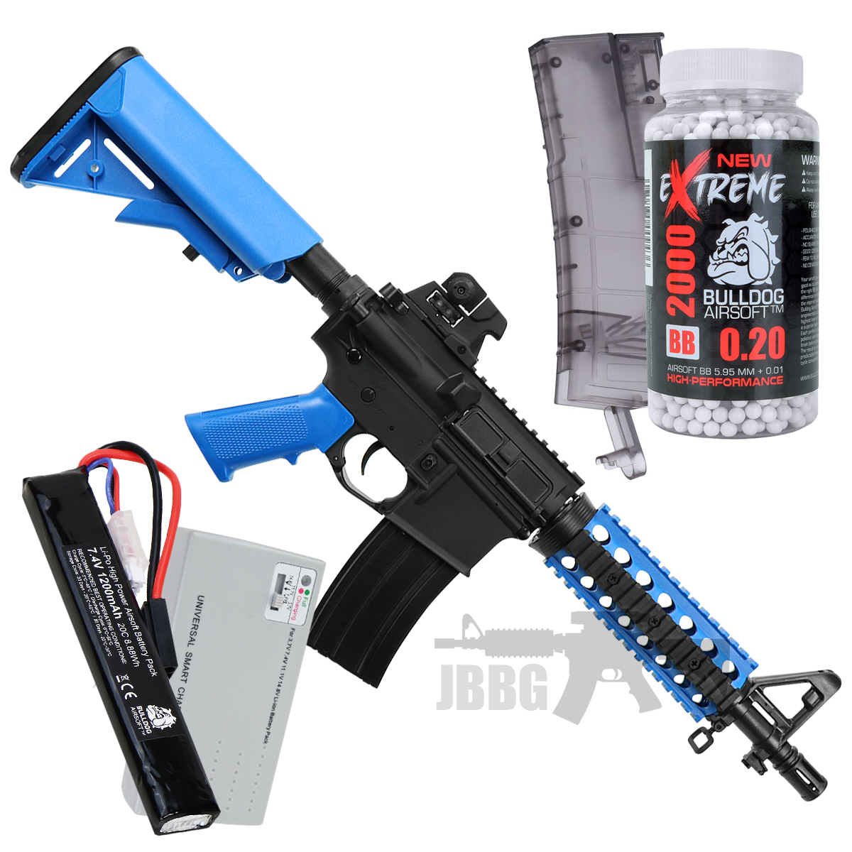 Bundle Offer Bulldog M4PI RIS CQB Airsoft Gun Starter Set 22