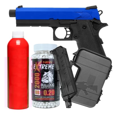 SRC Hi Capa 4 3 Gas Airsoft Pistol Bundle Set Blue ff67
