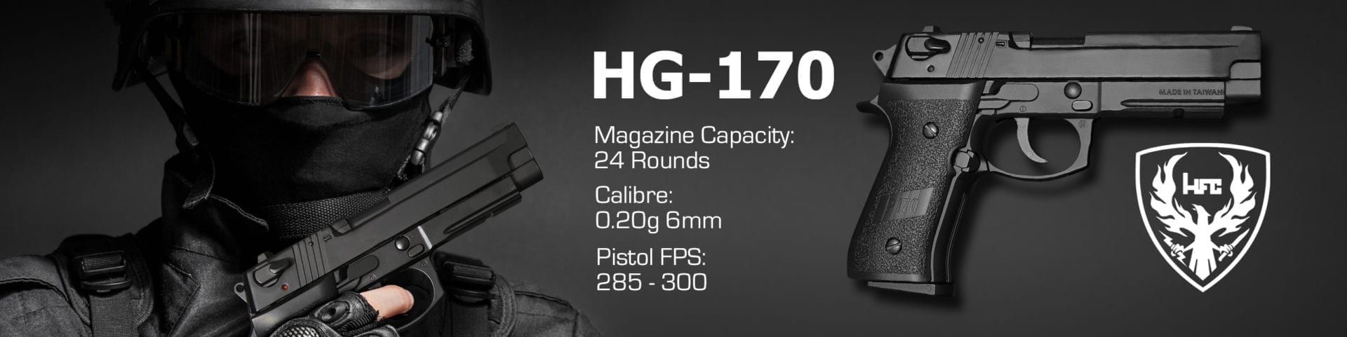 HG170 Gas Airsoft Full Metal Pistol