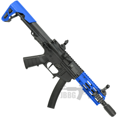 King Arms PDW 9mm SBR M Lok Airsoft AEG Rifle 2 blue