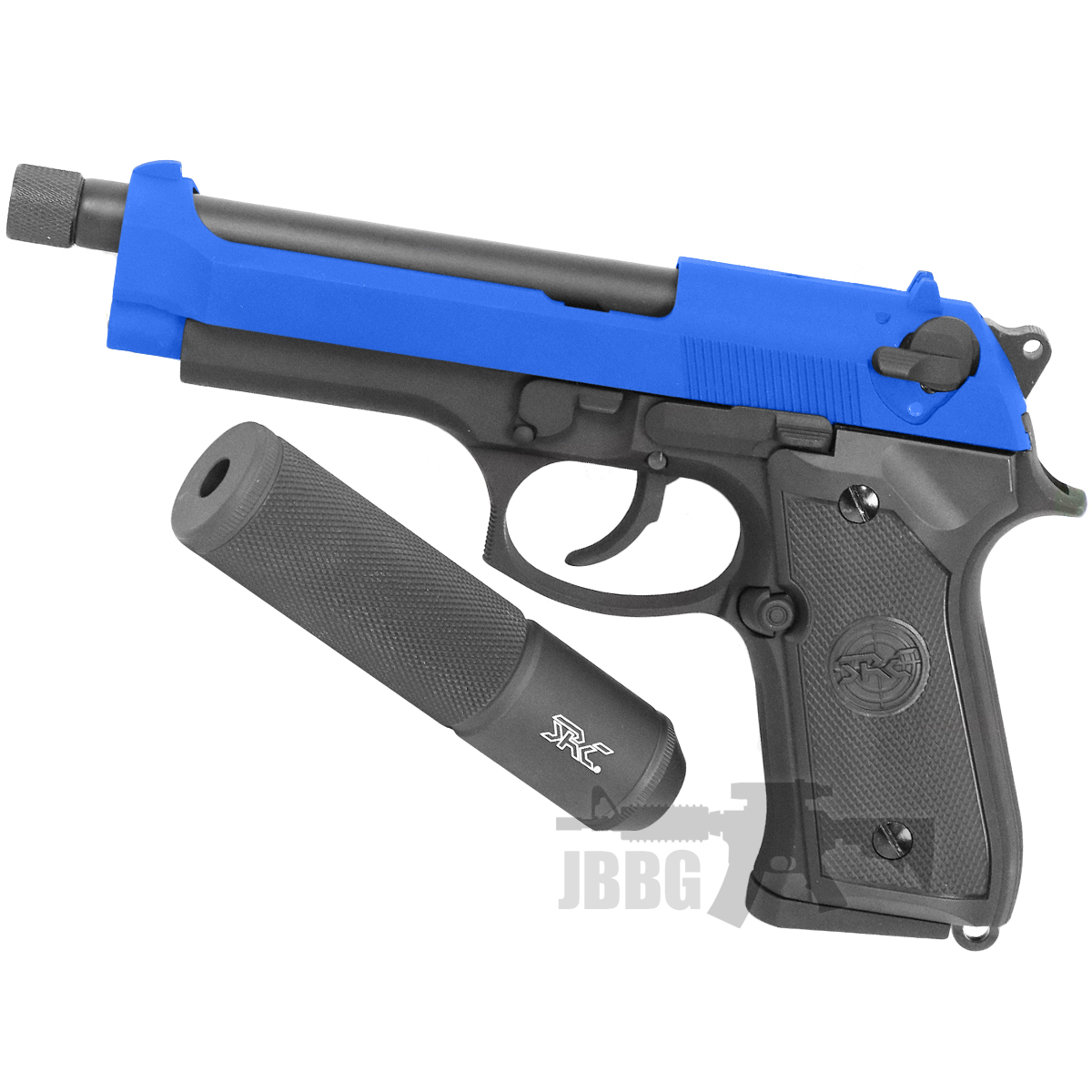 SR92 X2 Gas Airsoft Pistol with Silencer blue 1