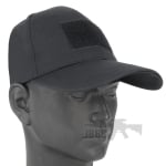 TX Military Baseball Cap – Black, Adjustable with Velcro Patches