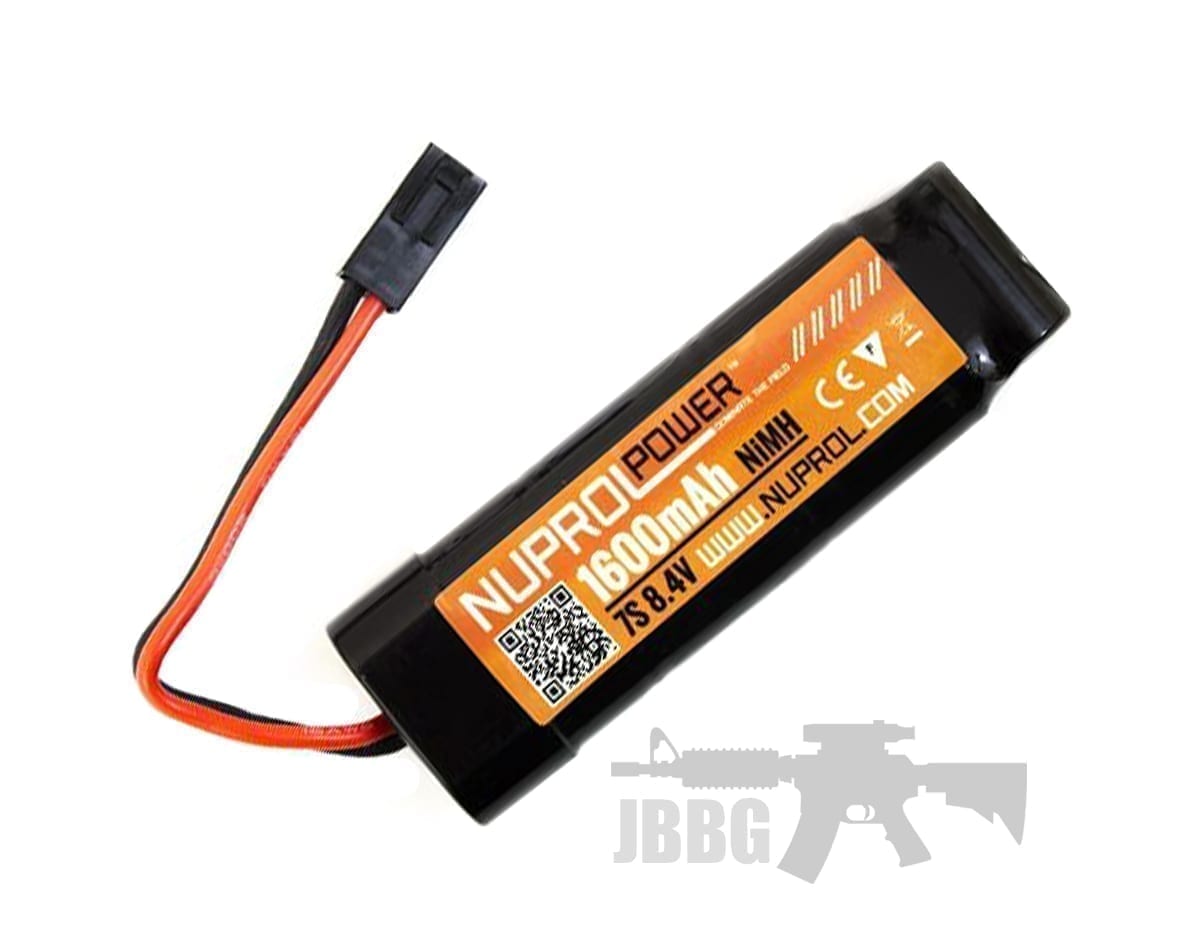 Mighty Max 8.4V 1600mAh NiMH Airsoft Battery - Stick Type, Mini Tamiya Connector, Fits JG, CYMA, Crosman AEG Rifles