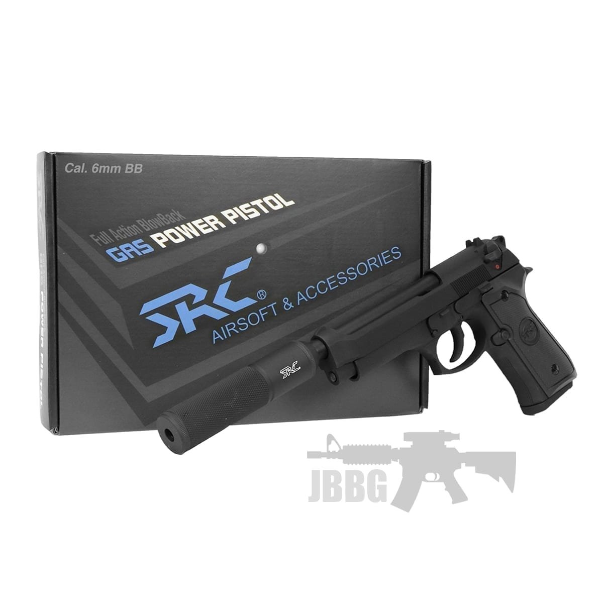SR92 Gas Airsoft Pistol with Silencer