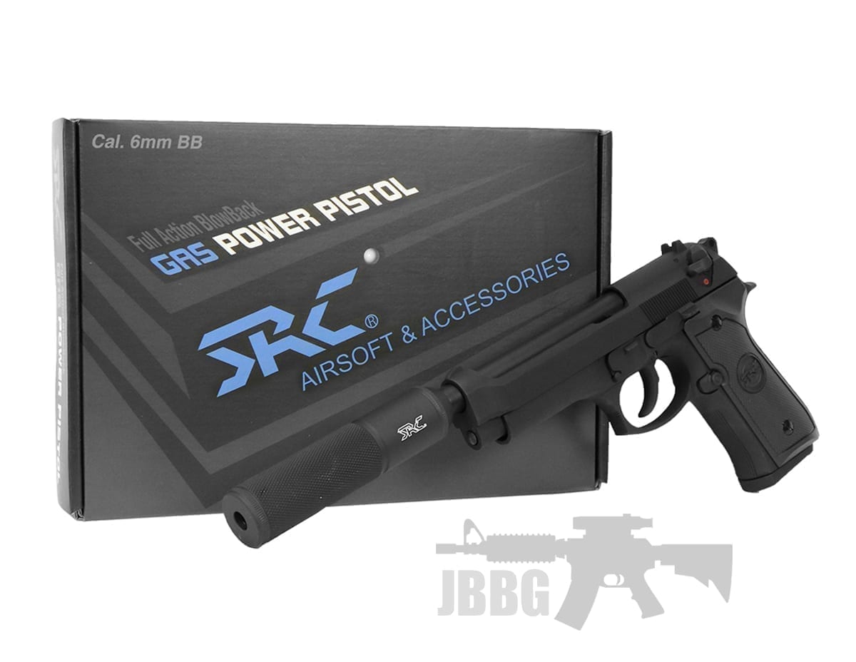 SR92 Co2 Airsoft Pistol with Silencer Just BB Guns