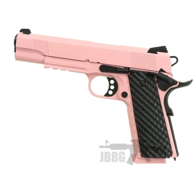 Raven Meu 1911 Airsoft GBB Pistol Pink with Rail