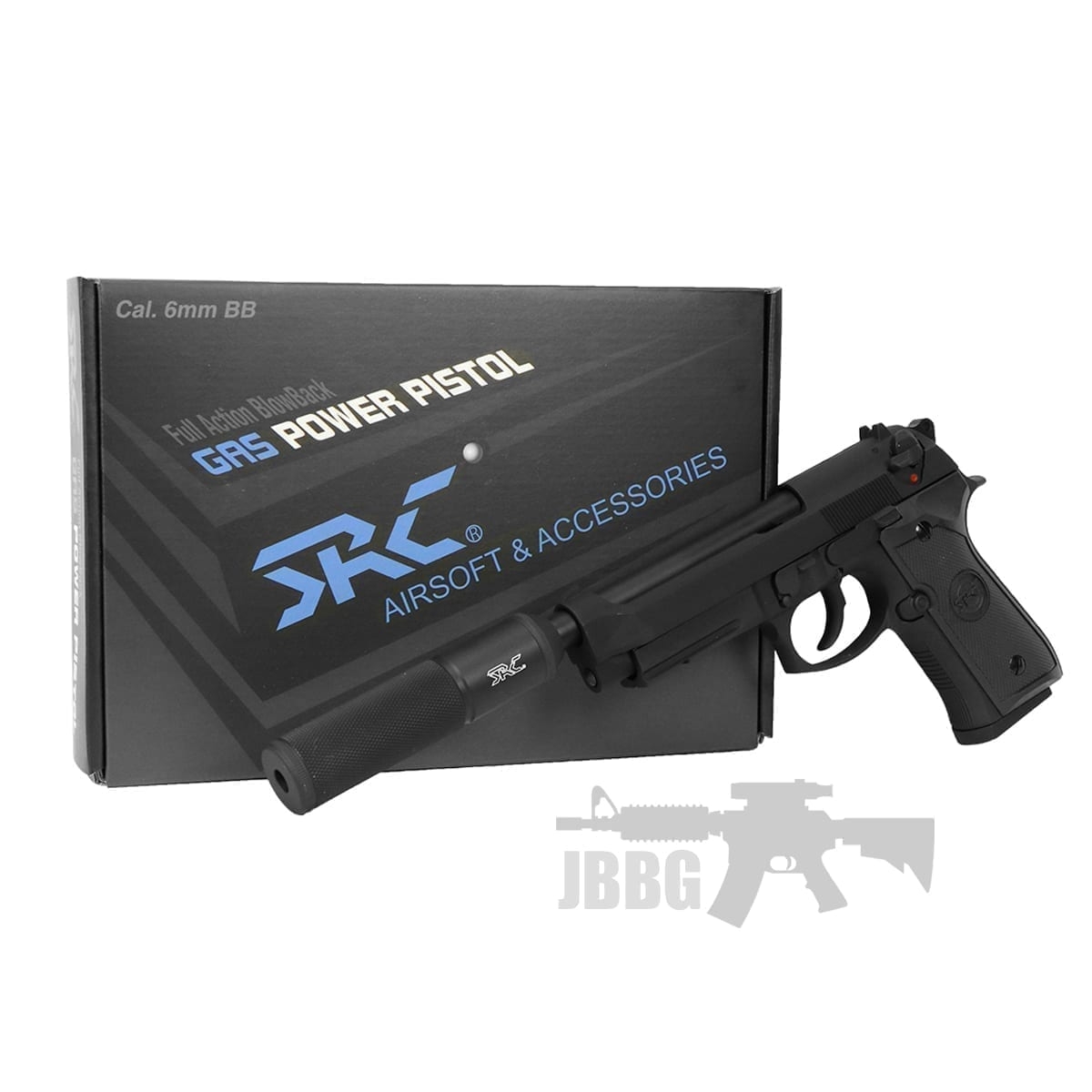 SR92 X2 Gas Airsoft Pistol with Silencer