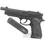 SR92 X2 Gas Airsoft Pistol with Silencer black 1