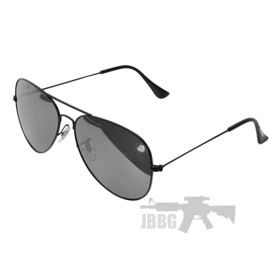 Bulldog Aviator Sunglasses Black Grey