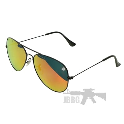 Bulldog Aviator Sunglasses Black Red