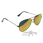 Bulldog Aviator Sunglasses Black Red