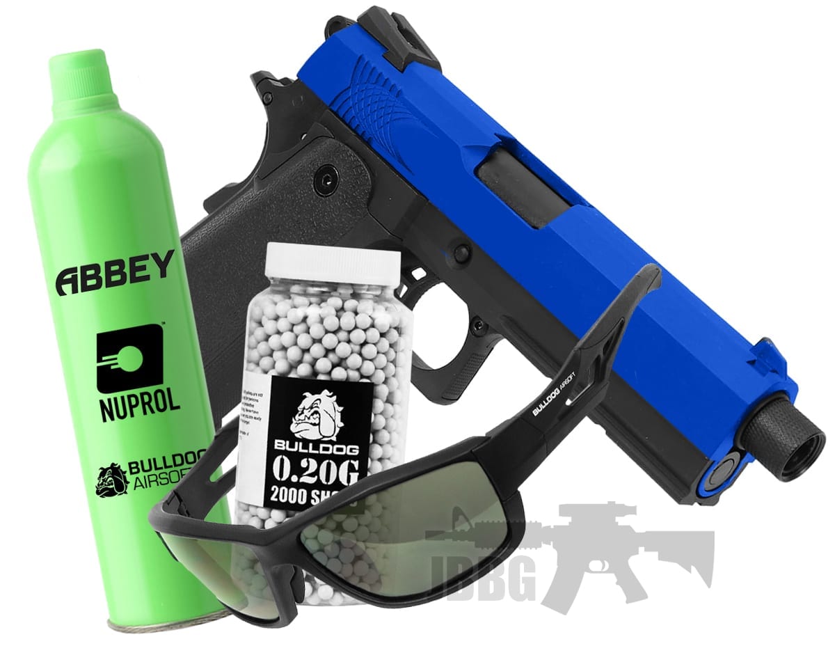 SRC HiCapa 4.3 Gas Airsoft Pistol Bundle Set Blue Just BB Guns