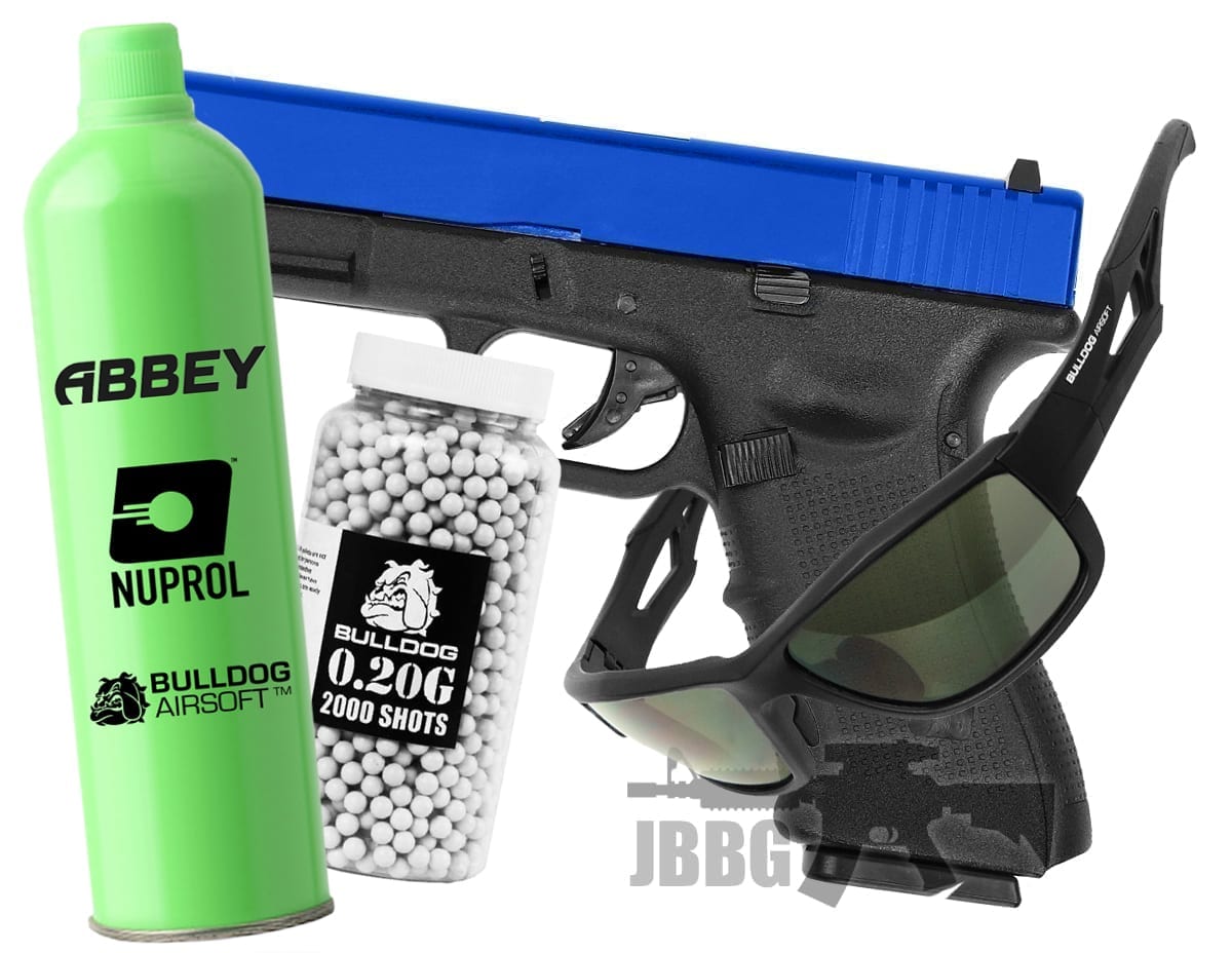 Raven EU17 Gas Airsoft Pistol Bundle Set Offer Blue Just BB Guns