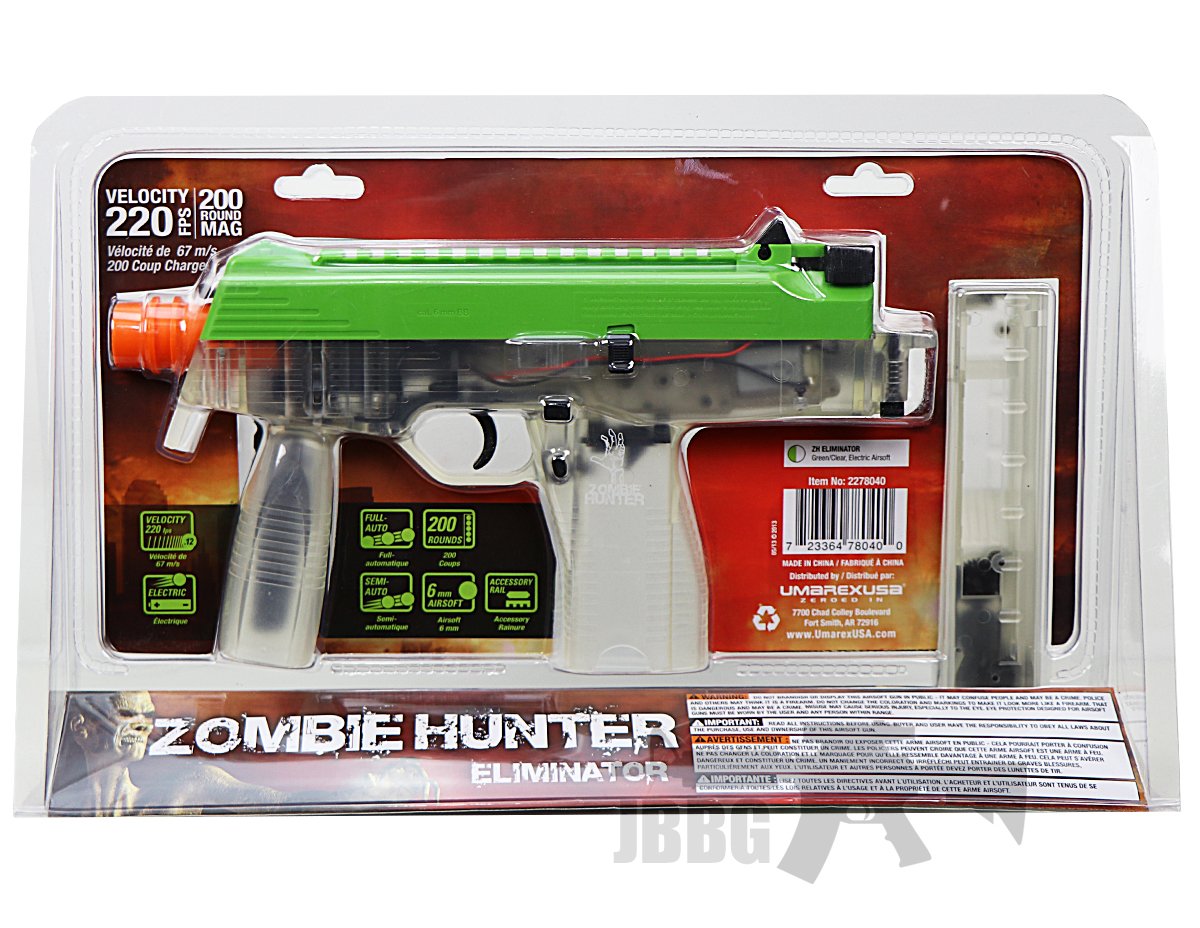 Zombie Hunter Elminator Can Fl Green Slide Airsoft Gun Just BB Guns