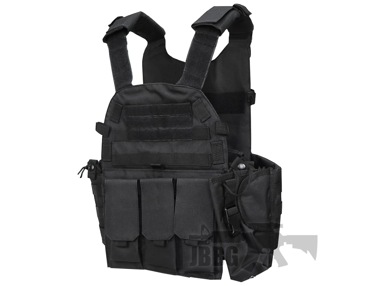 Trimex V033 Black Tactical Vest Just BB Guns