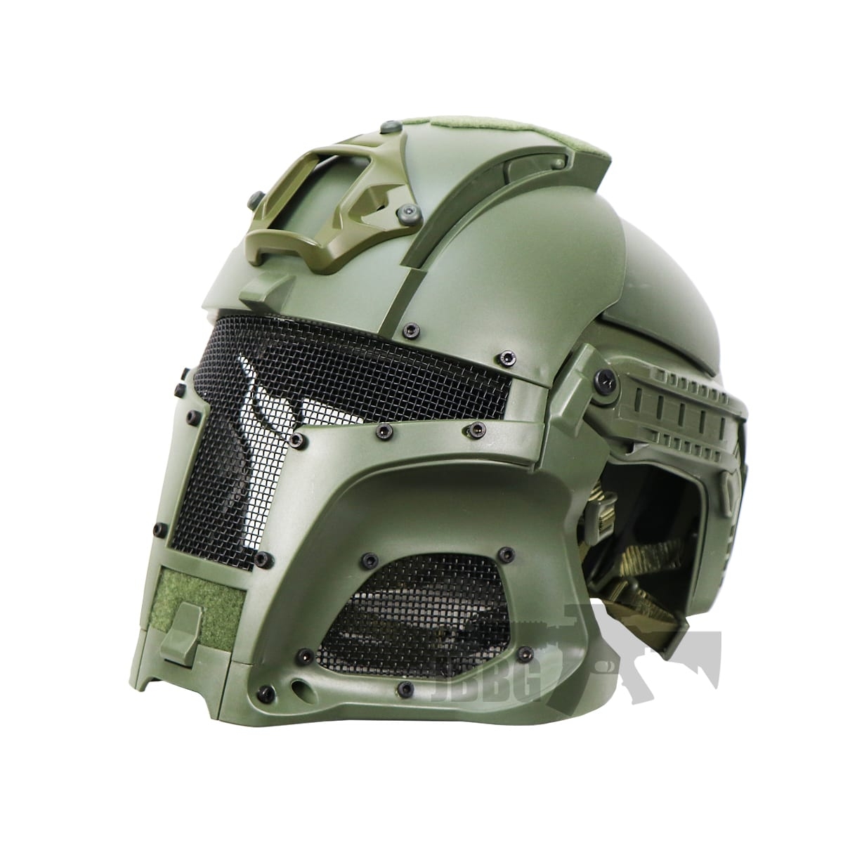 IMeshbean Tactical Medieval Iron Warrior Motorcycle / Airsoft Helmet Mask – Green