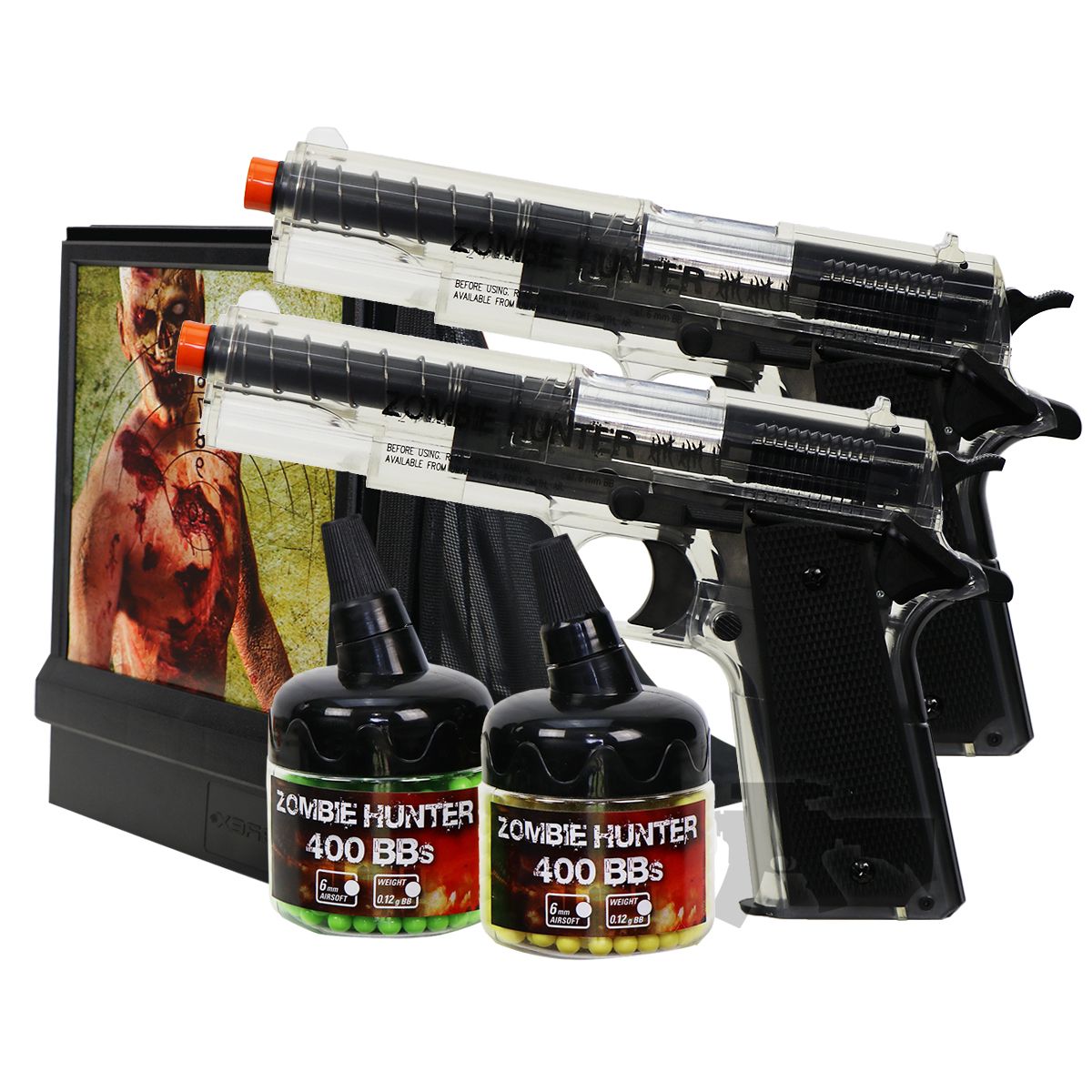 Umarex Zombie Hunter Airsoft Spring 1911 Pistol Bundle With Target 400 0.12g BBS for sale online 