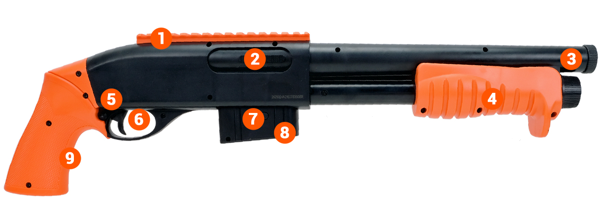 m401 orange Spring Airsoft BB Gun info orange