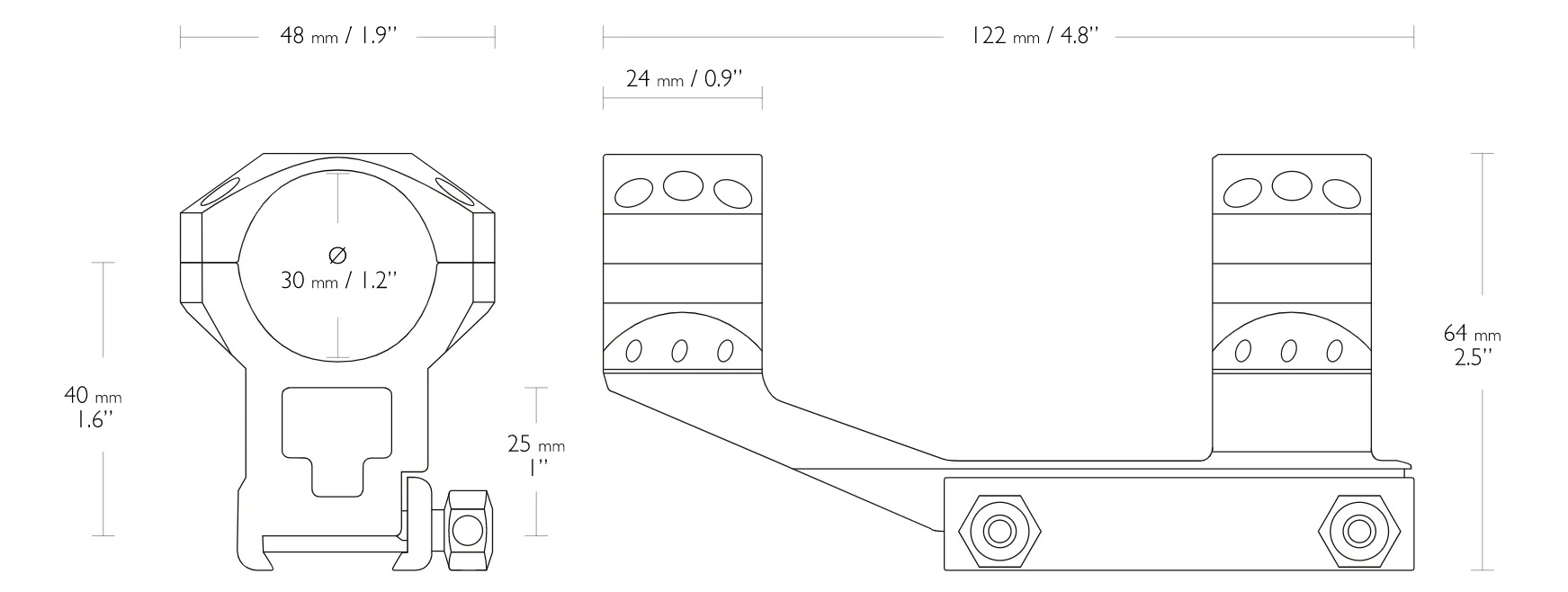 TACTICAL AR CANTILEVER MOUNT 30MM oo