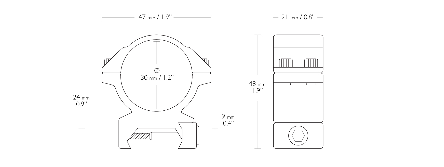 MATCH MOUNT 30MM (2 PIECE WEAVER MEDIUM)