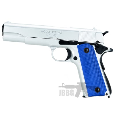 King Arms 1911 A1 CAL 45 Silver Gas Pistol bl 1