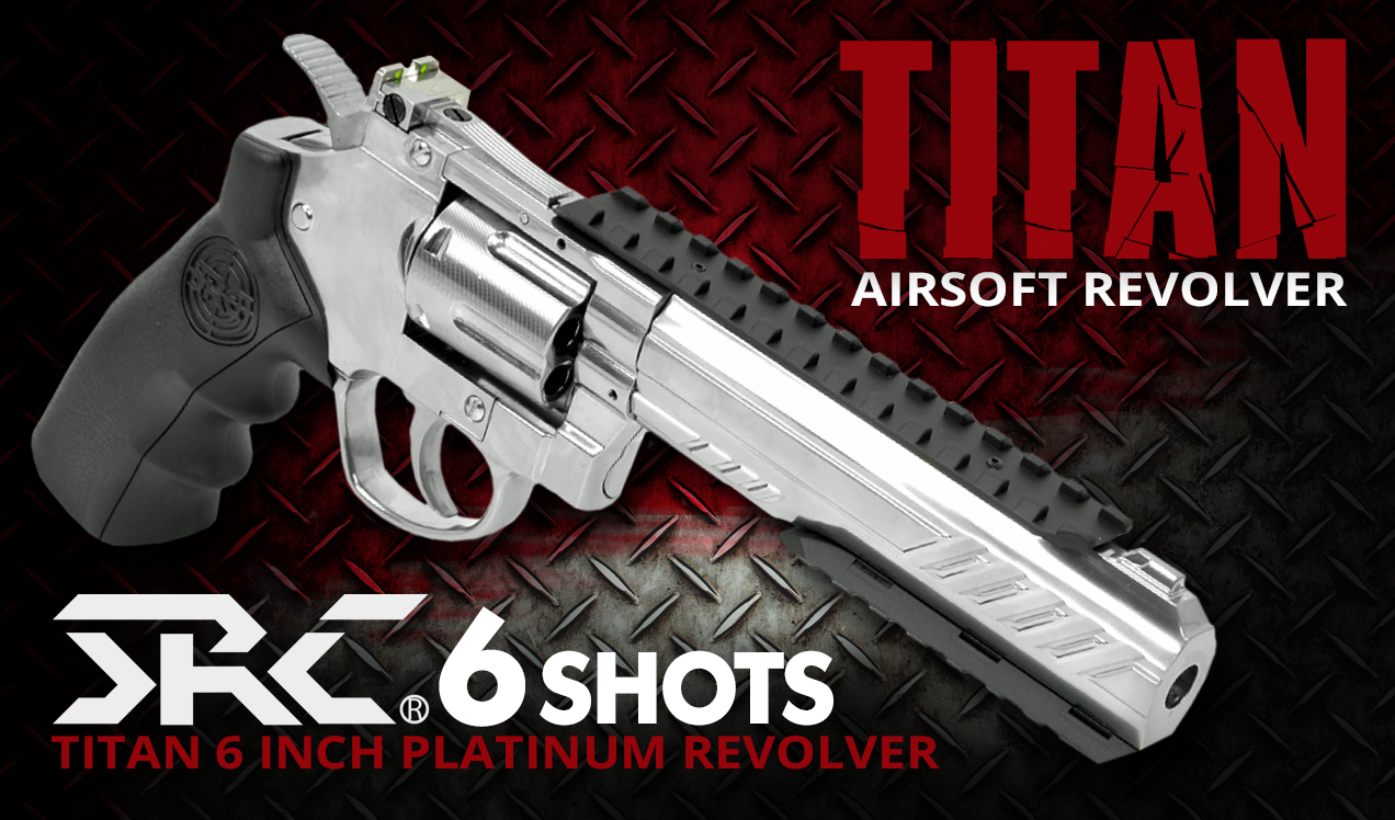 SRC 6 Inch Titan Platinum Ver CO2 Airsoft Revolver
