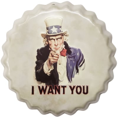 P 034 BOTTLE TOP VINTAGE SIGN