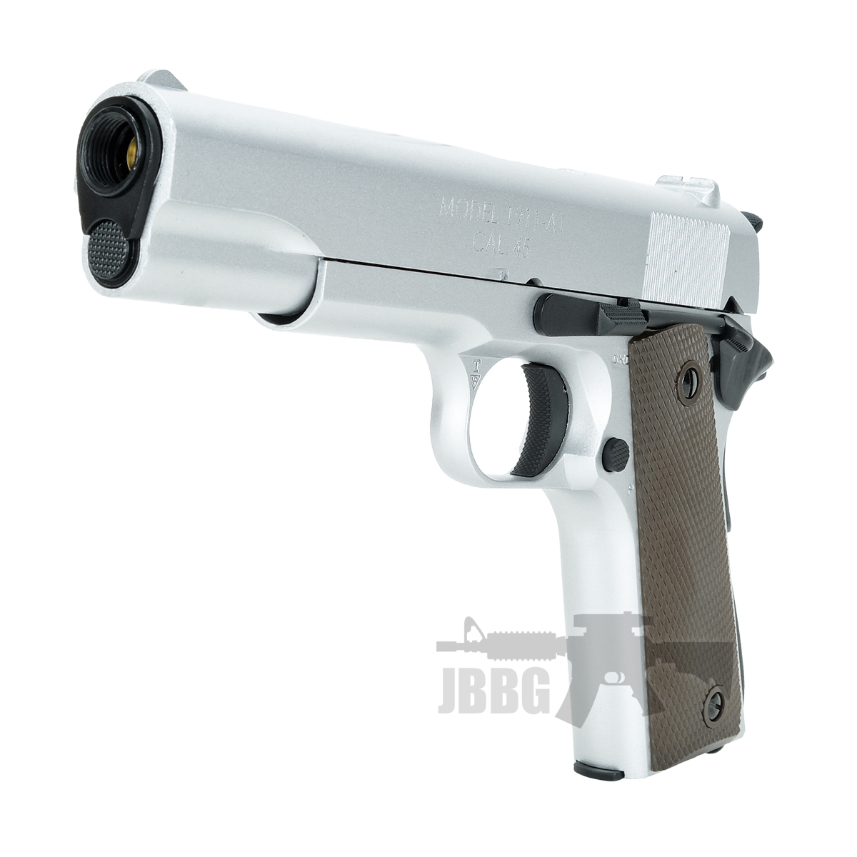 King Arms 1911 A1 CAL 45 Silver Gas Pistol 2