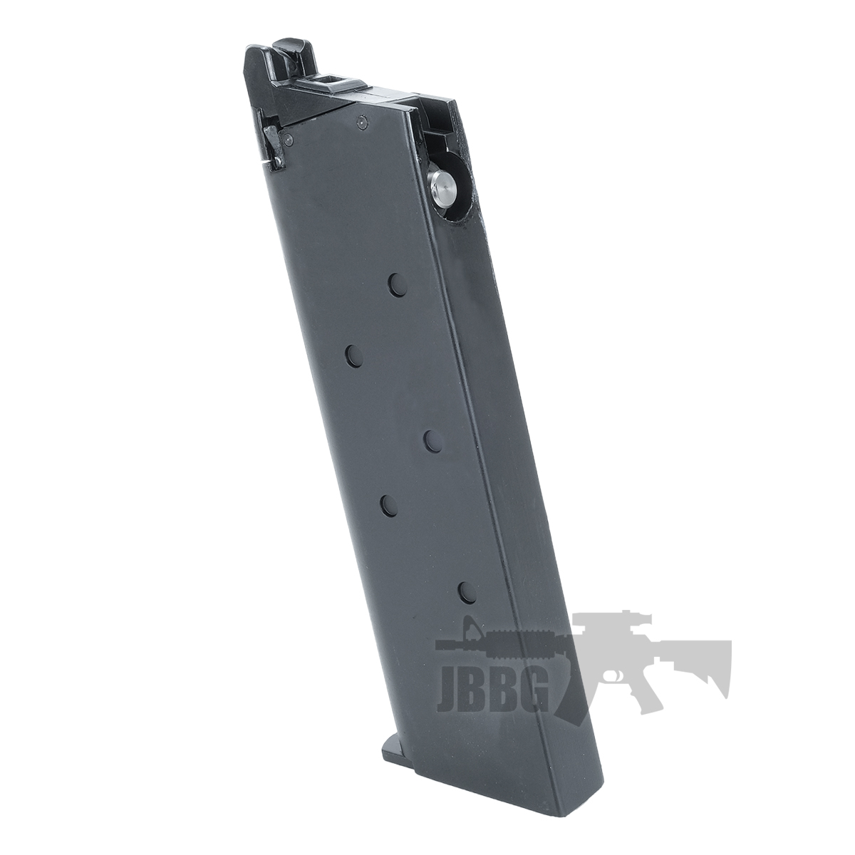 King Arms 1911 A1 CAL 45 Silver Gas Pistol 2 mag
