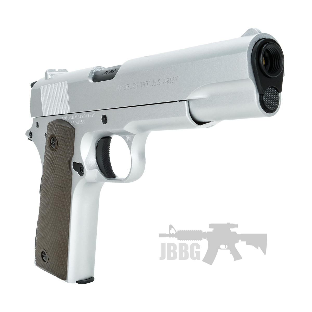 King Arms 1911 A1 CAL 45 Silver Gas Pistol 3