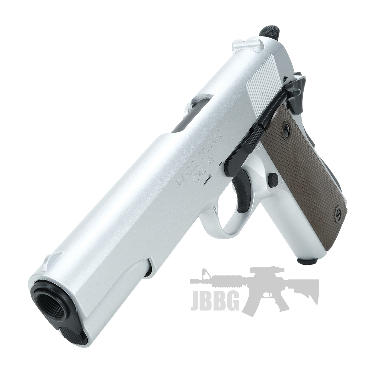 King Arms 1911 A1 CAL 45 Silver Gas Pistol 4