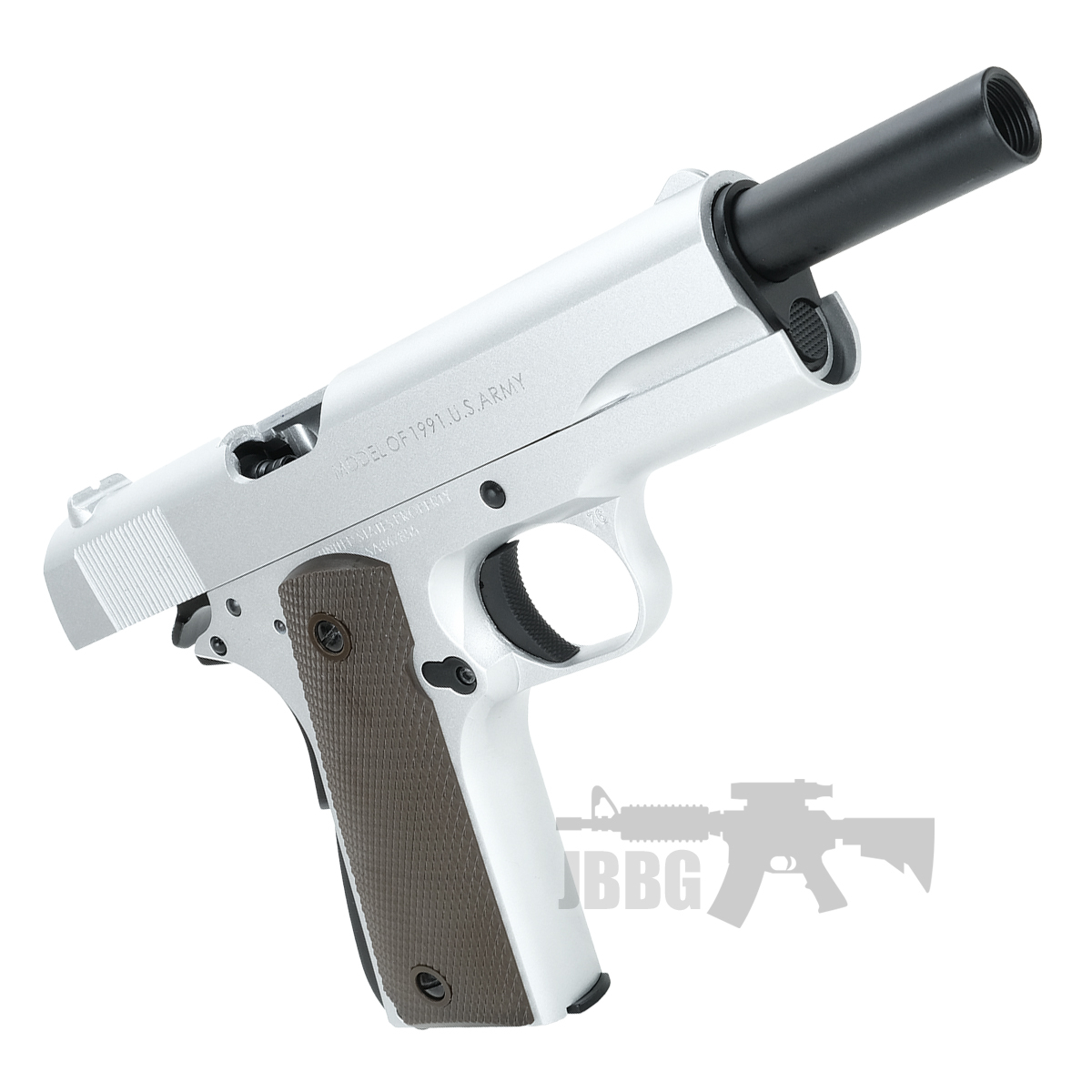 King Arms 1911 A1 CAL 45 Silver Gas Pistol 6