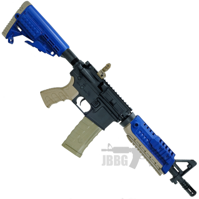 CAA M4S1 AEG SPORT SERIES CQB 10 5 KING ARMS tan and blue 1