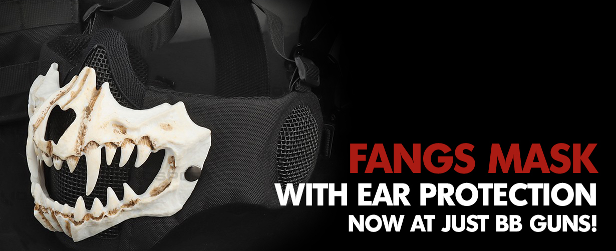 fang mask airsoft with ear protection 1