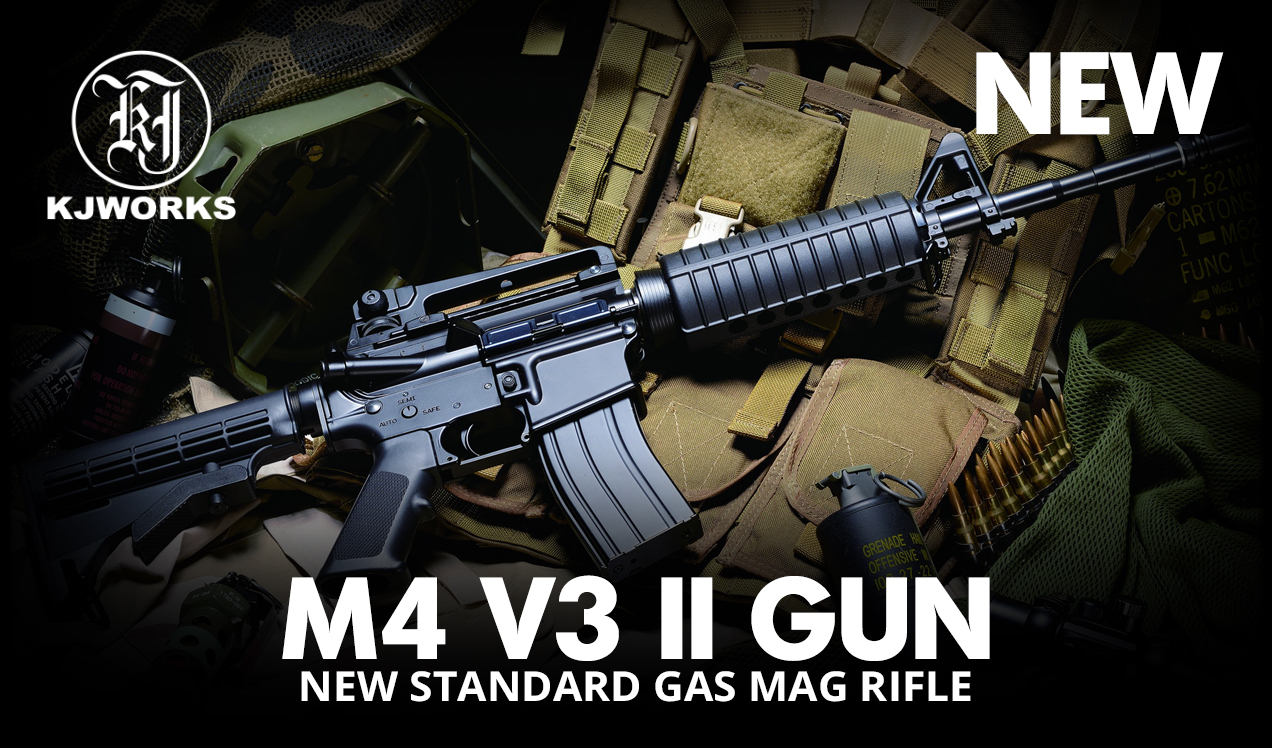 KJ Works M4 V3 II Airsoft Gun – Standard Gas Mag