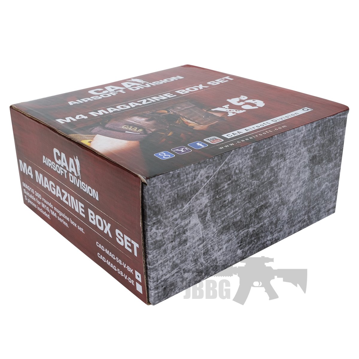 M4 Hi Cap Magazine Box Set CAA Airsoft Division X5 360 Rounds box