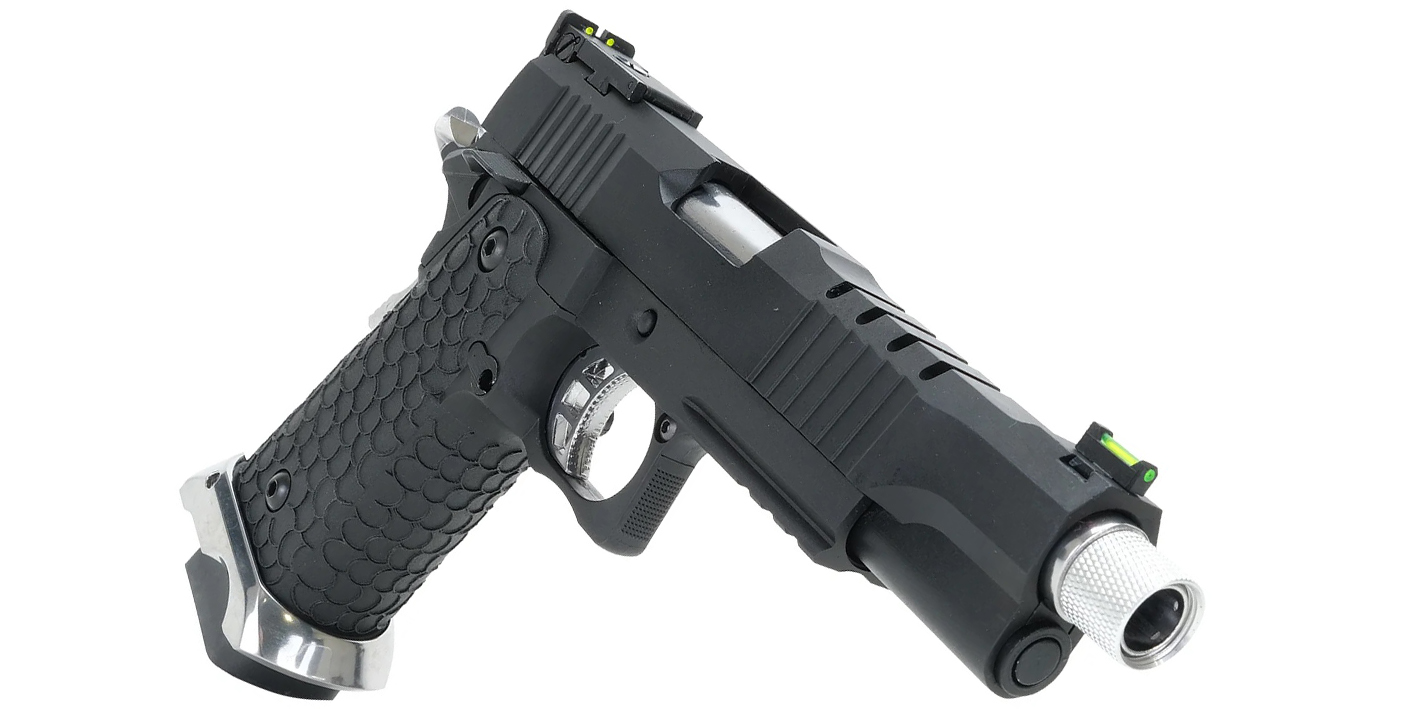 SRC Helios MKIV 5 1 Hi Capa Gas Blowback Airsoft Pistol with Silver