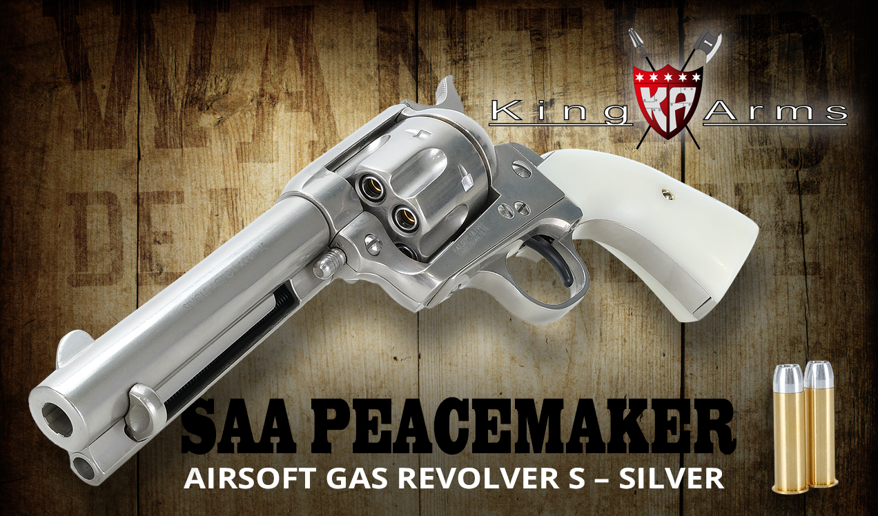 bb guns King Arms SAA 45 Peacemaker Airsoft Gas Revolver s – Silver b1