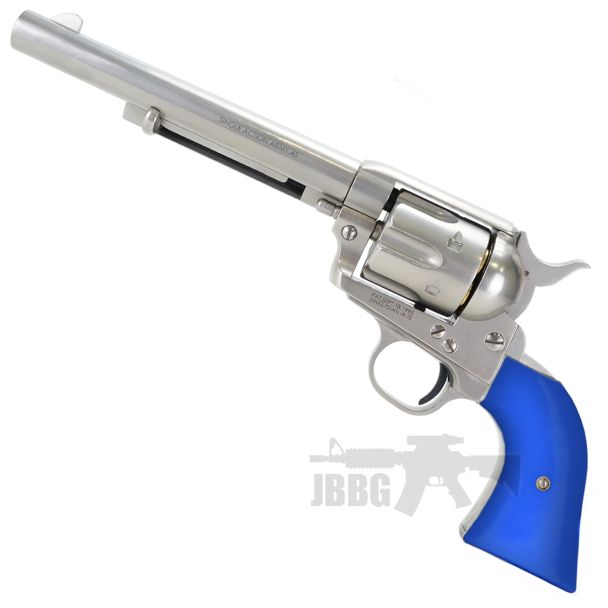 King Arms SAA .45 Peacemaker Airsoft Gas Revolver M - Silver / Blue